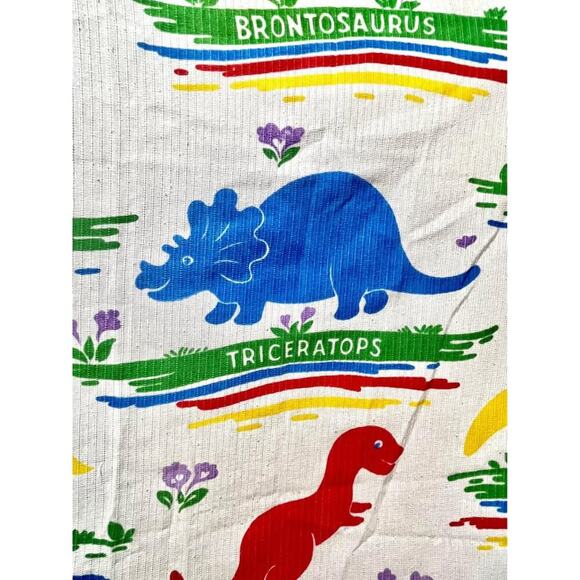 Sears Queen Size Tough Cord Blanket Background Play Area dinosaurs throw play - Picture 5 of 9